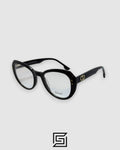 Dior CD555 Optical Glasses - Black Acetate Frame with Gold CD Logo
