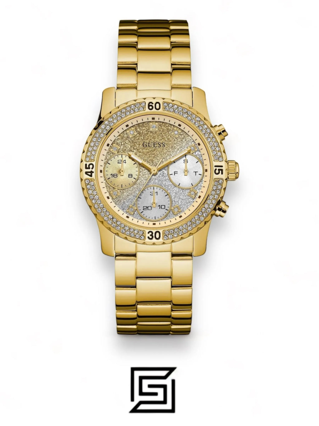 watches Guess Women's Gold Dial Stainless Steel Band Watch - W0774L5