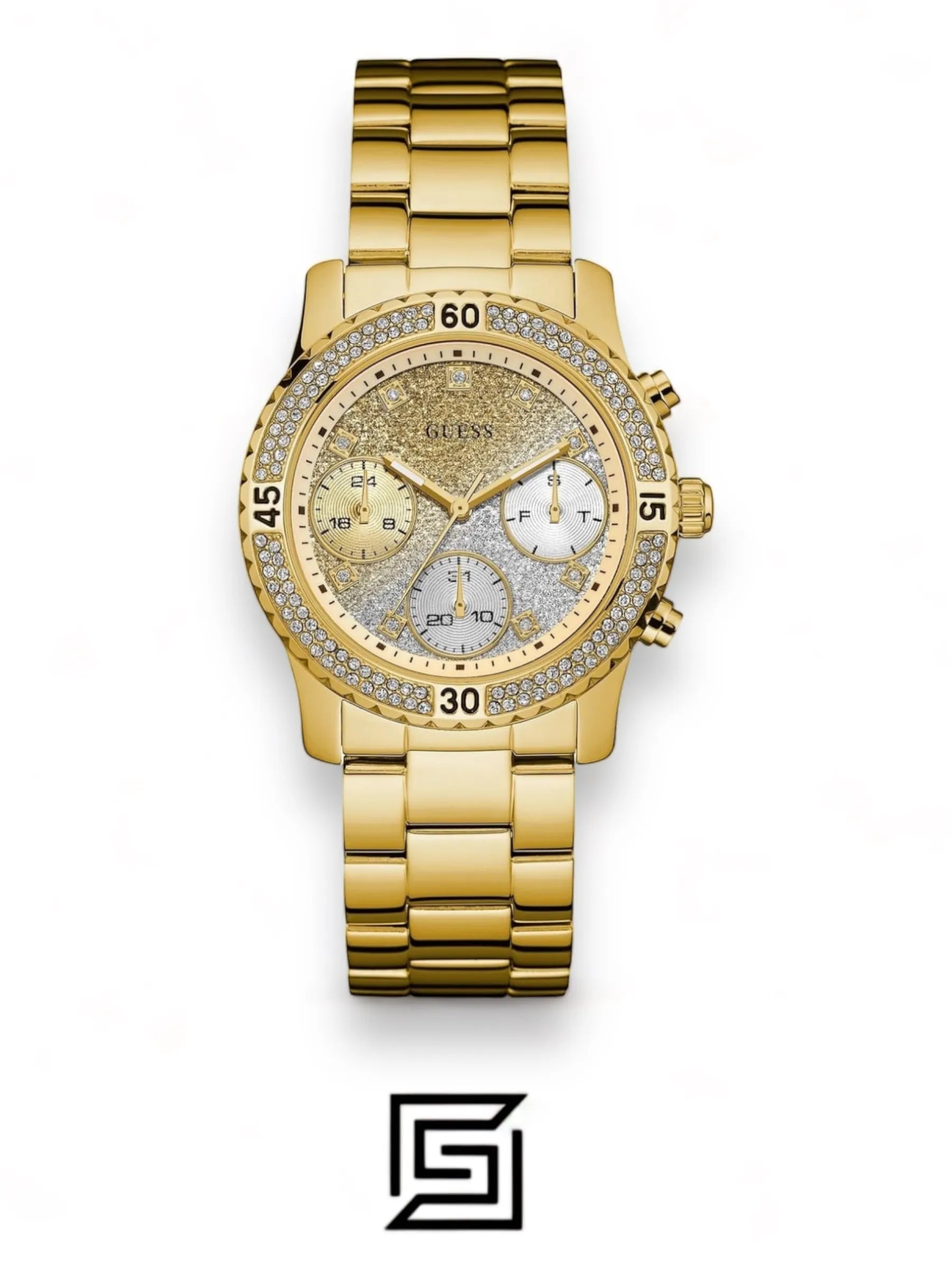 watches Guess Women's Gold Dial Stainless Steel Band Watch - W0774L5