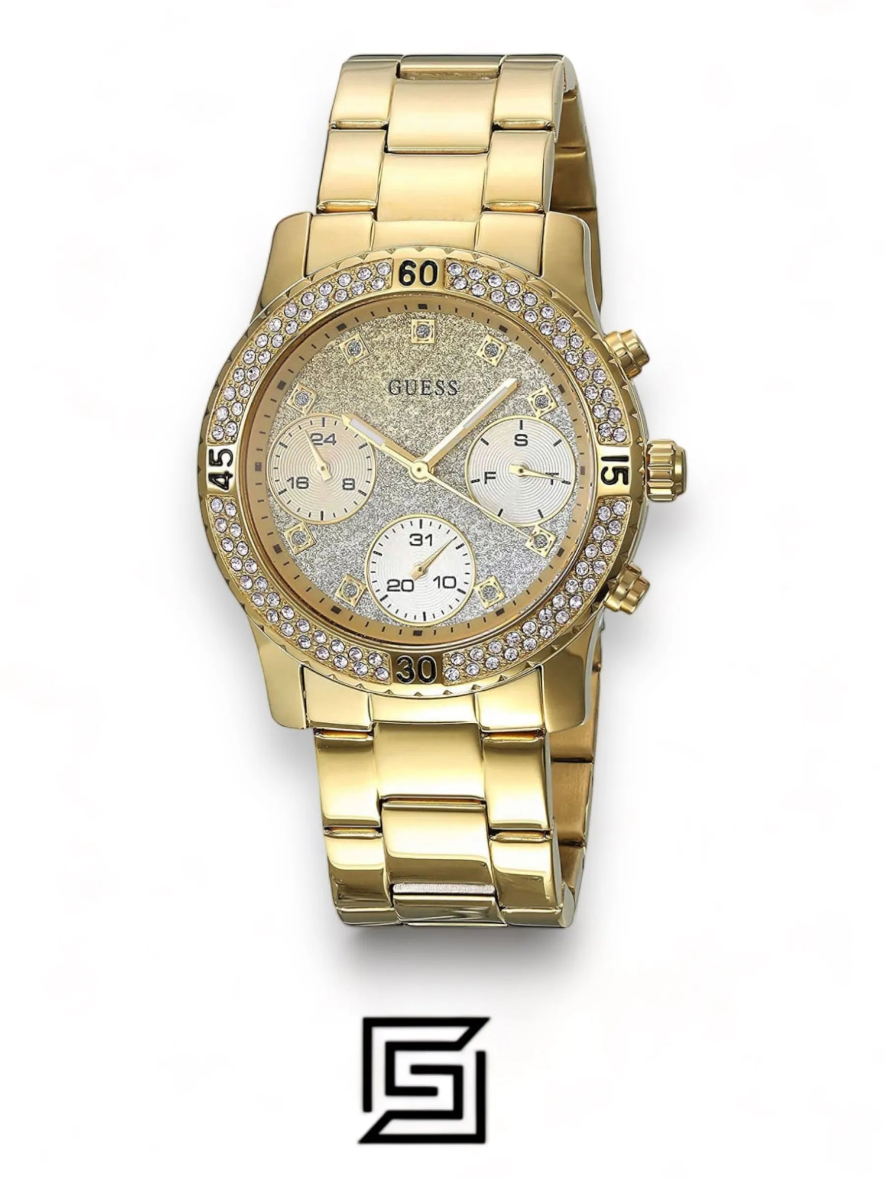watches Guess Women's Gold Dial Stainless Steel Band Watch - W0774L5