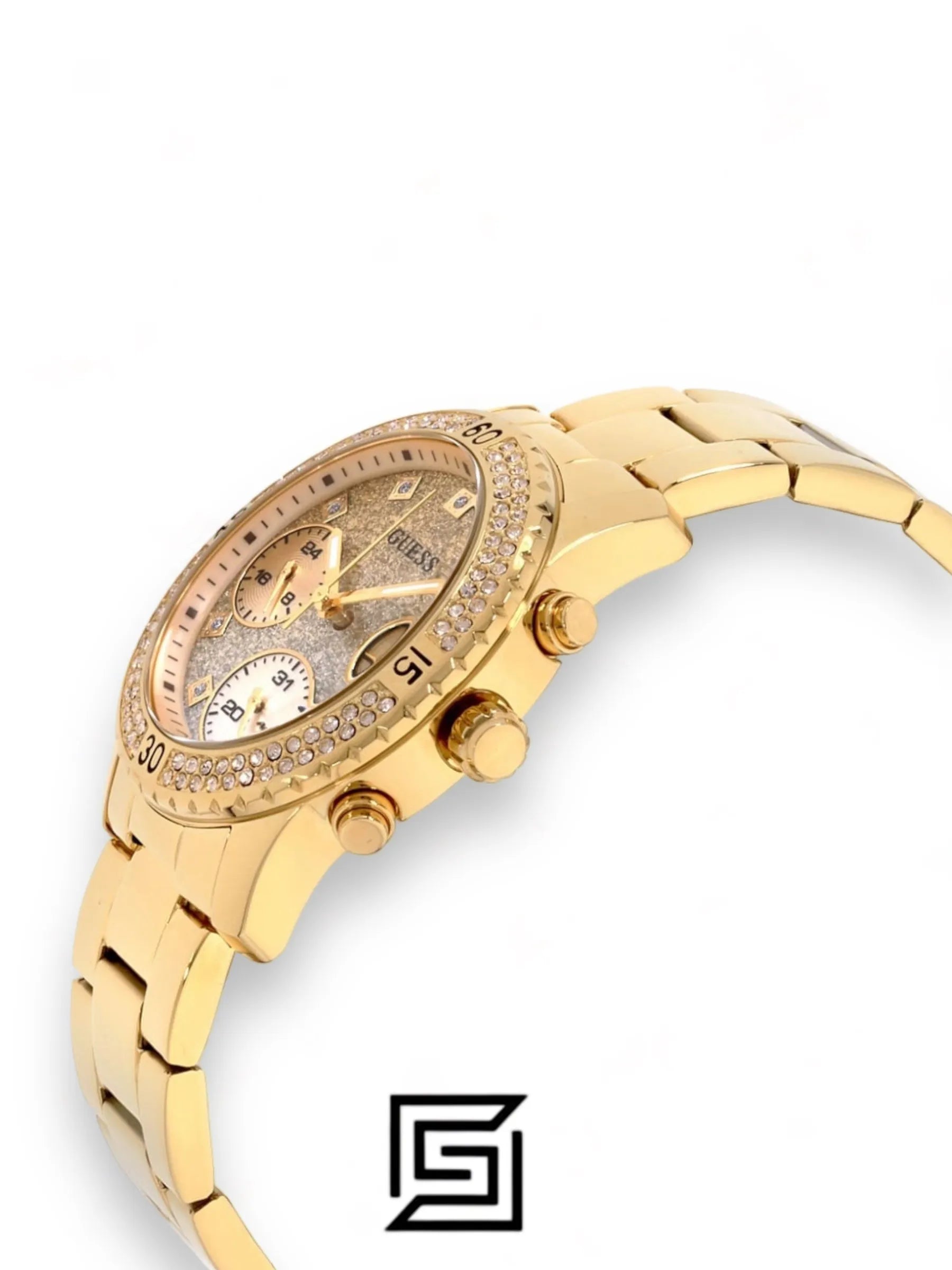 watches Guess Women's Gold Dial Stainless Steel Band Watch - W0774L5