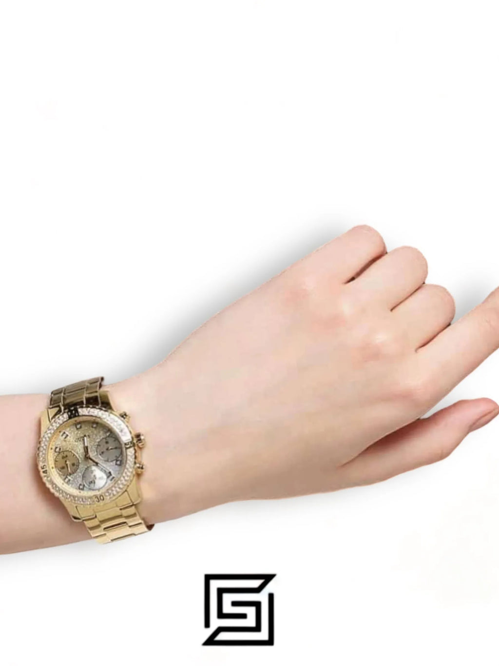 watches Guess Women's Gold Dial Stainless Steel Band Watch - W0774L5