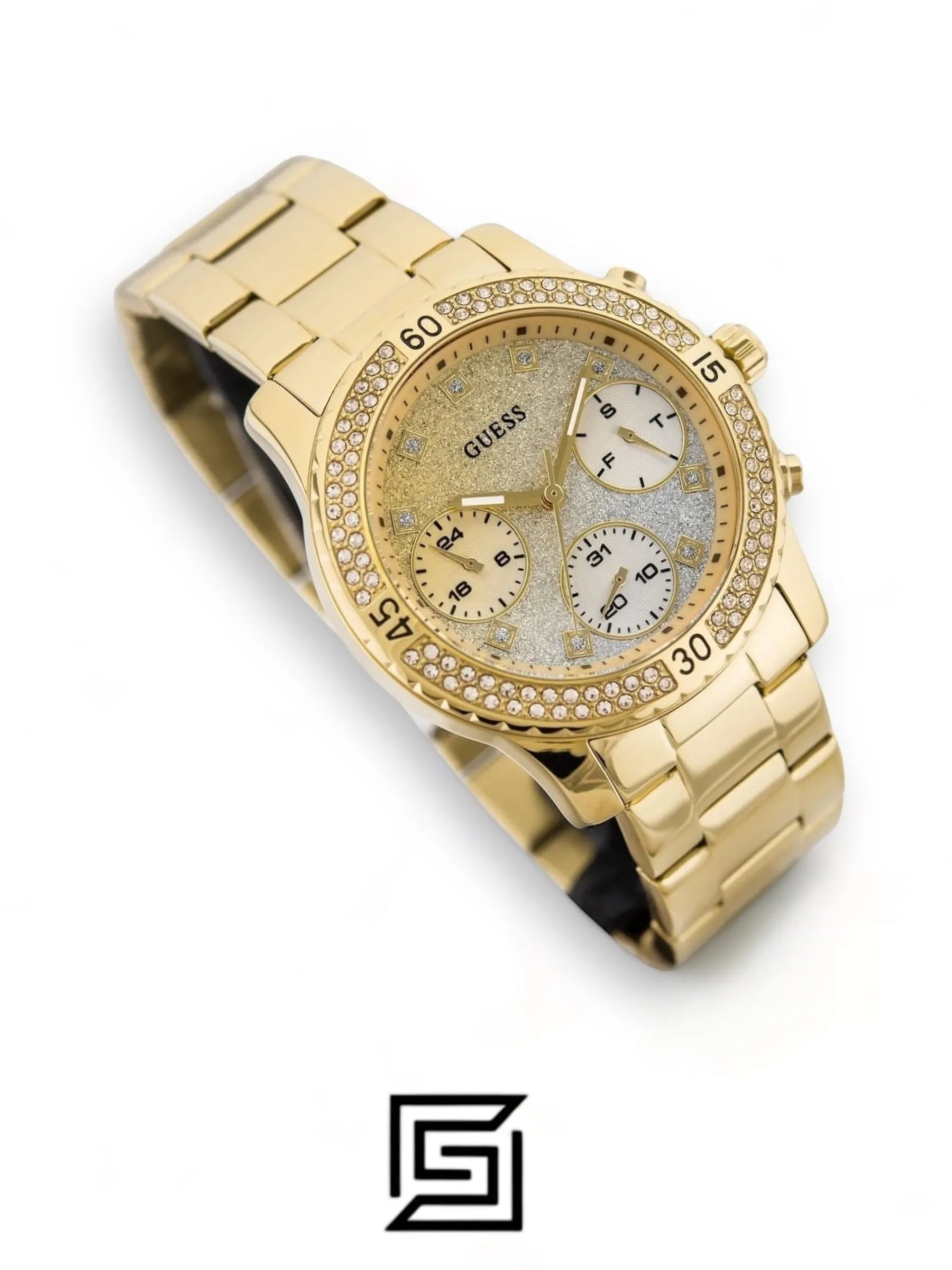 watches Guess Women's Gold Dial Stainless Steel Band Watch - W0774L5