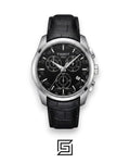 Tissot Couturier Chronograph - Black Dial - Black Leather Strap - Japanese Quartz