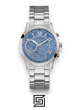 Guess original-watches Women's Silver Stainless Steel Analog Blue Dial Quartz Watch - U1070L4