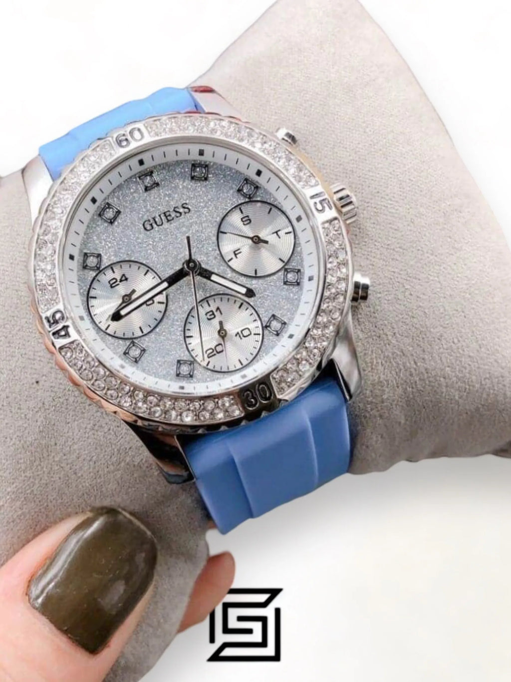 Guess watches Women's Stone Studded Rubber Analog Watch - W1098L3