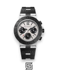 Bvlgari Aluminium Chronograph White Dial Black Band Men’s Watch