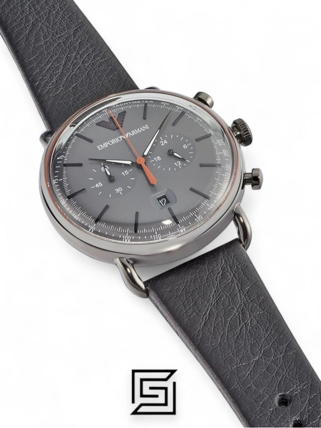 Armani watches Mens Chronograph Quartz Watch with Leather Strap - AR11168