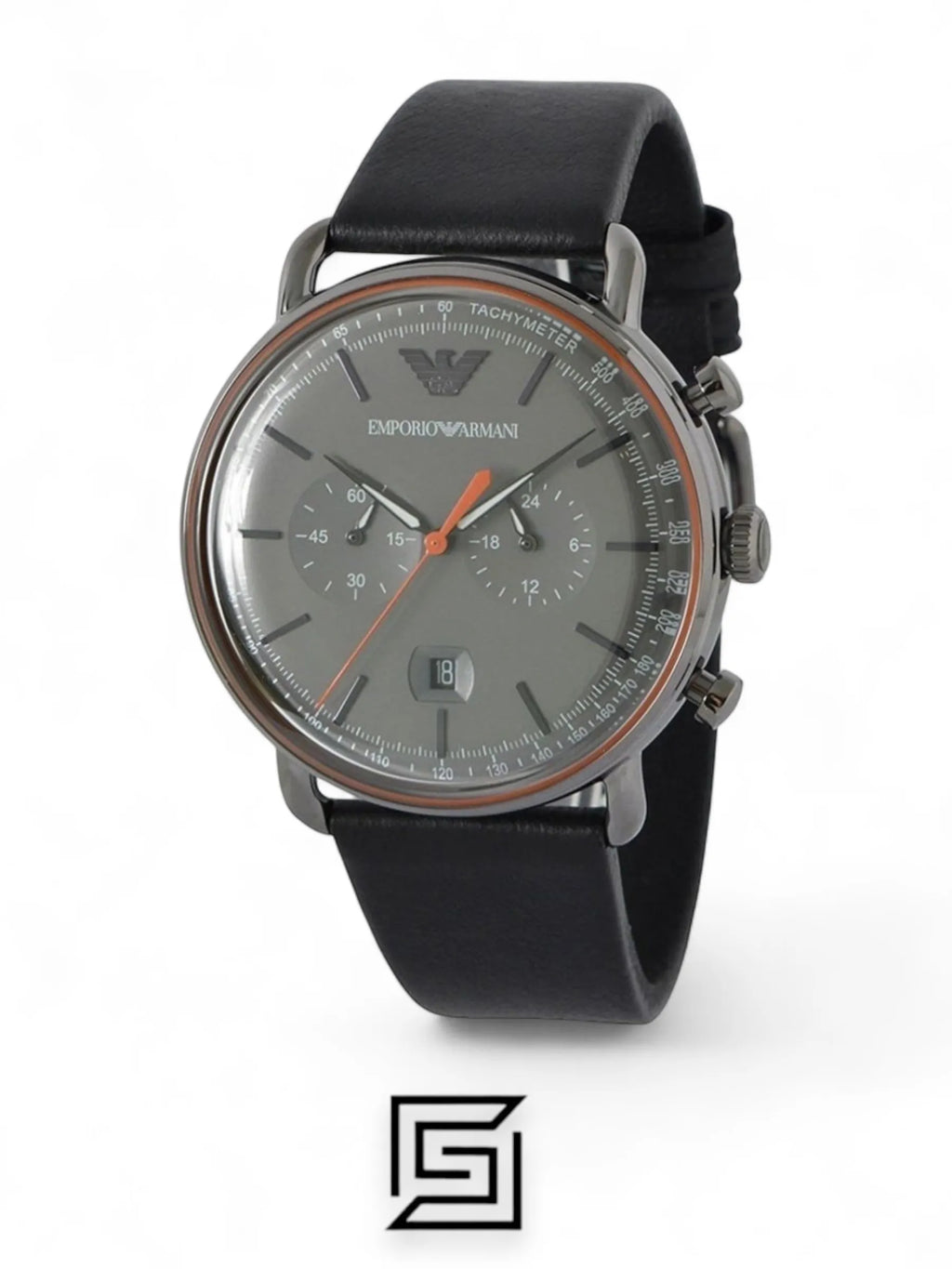 Armani watches Mens Chronograph Quartz Watch with Leather Strap - AR11168