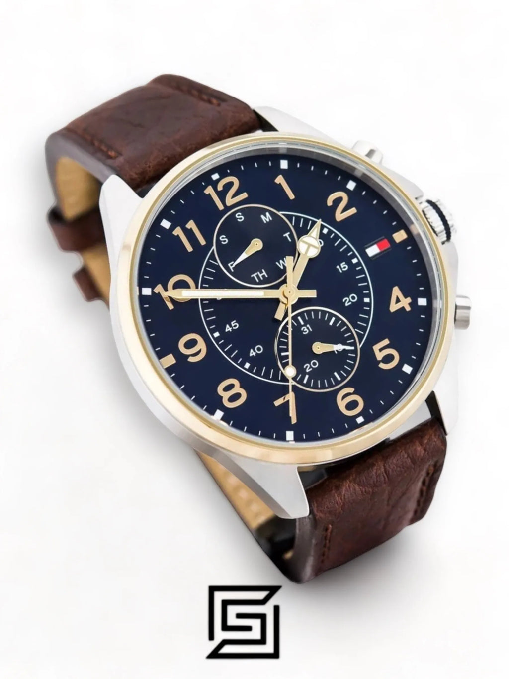 Tommy Hilfiger original-watches Men's Blue Dial Leather Band Watch - 1791275