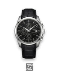 Tissot Couturier Chronograph - Black Dial - Black Leather Strap - Japanese Quartz
