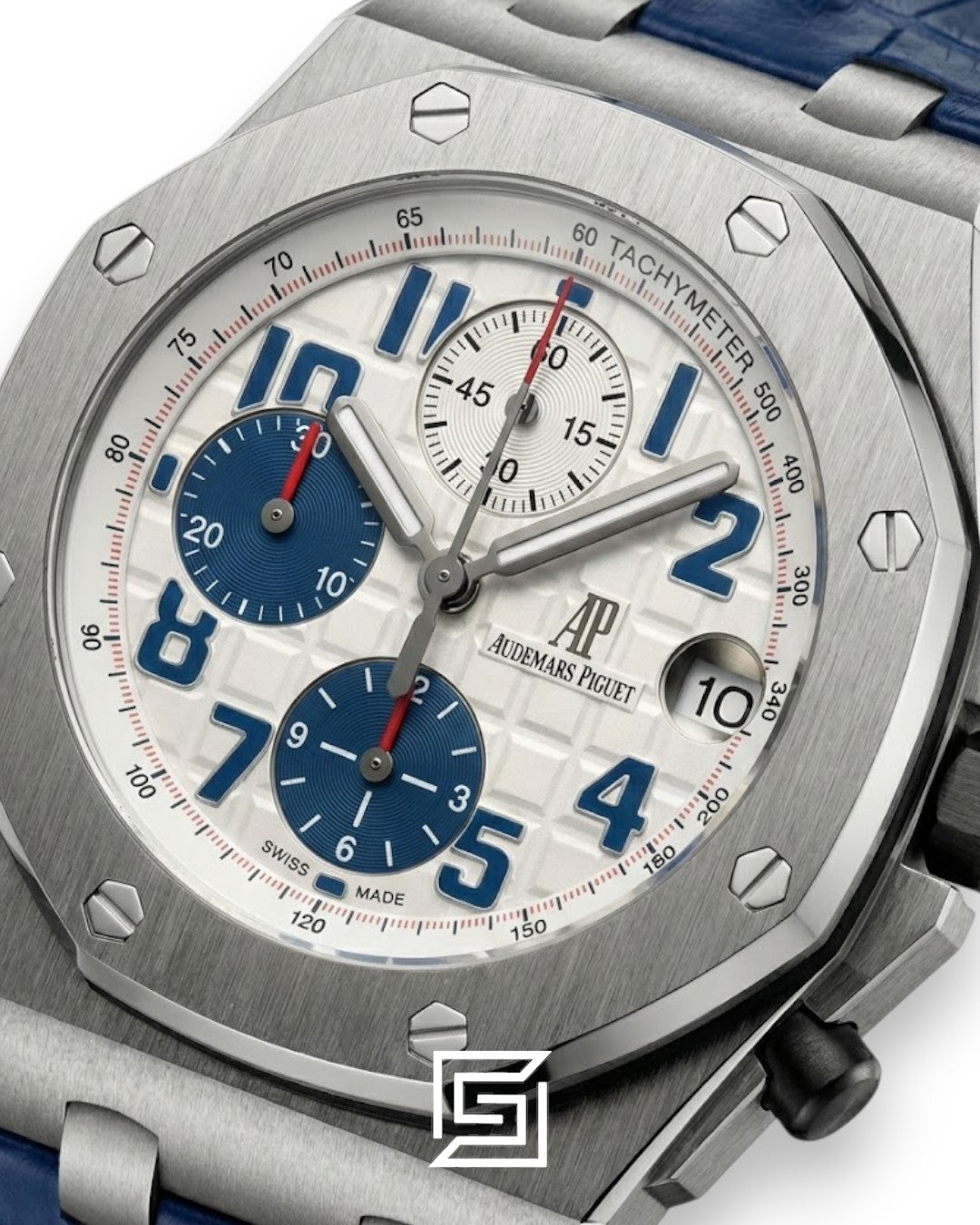 Audemars Piguet Royal Oak Offshore Limited Edition – White Dial – Blue Leather Strap – Japanese Quartz