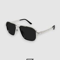CT0424S - 001 Silver Frame Black Lenses