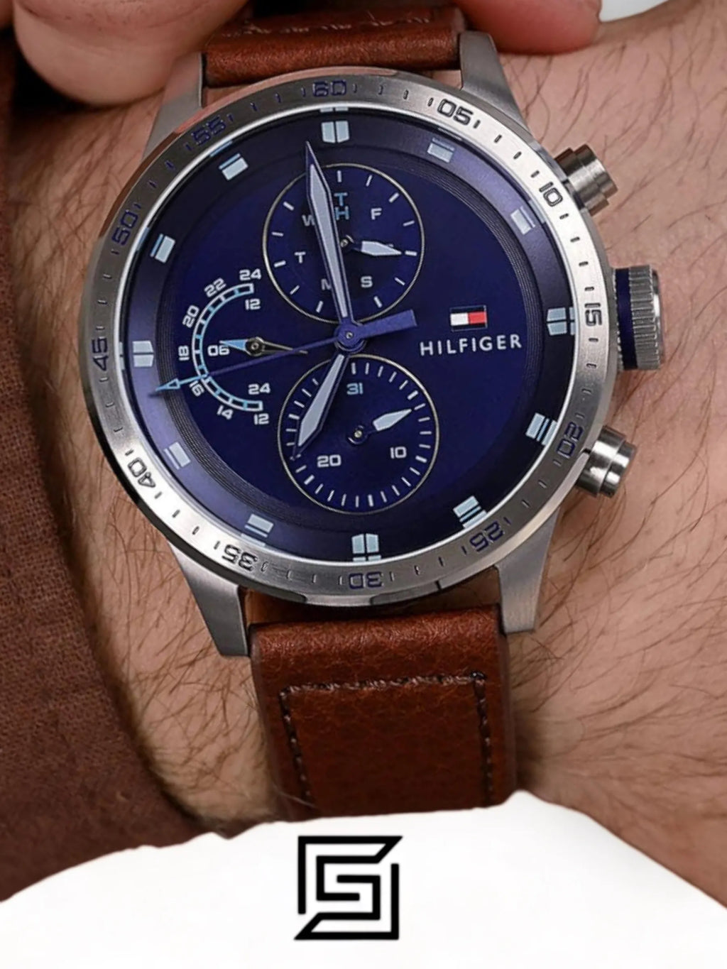 Tommy Hilfiger watches Men's Analogue Quartz Watch with Leather Calfskin Strap - 1791807