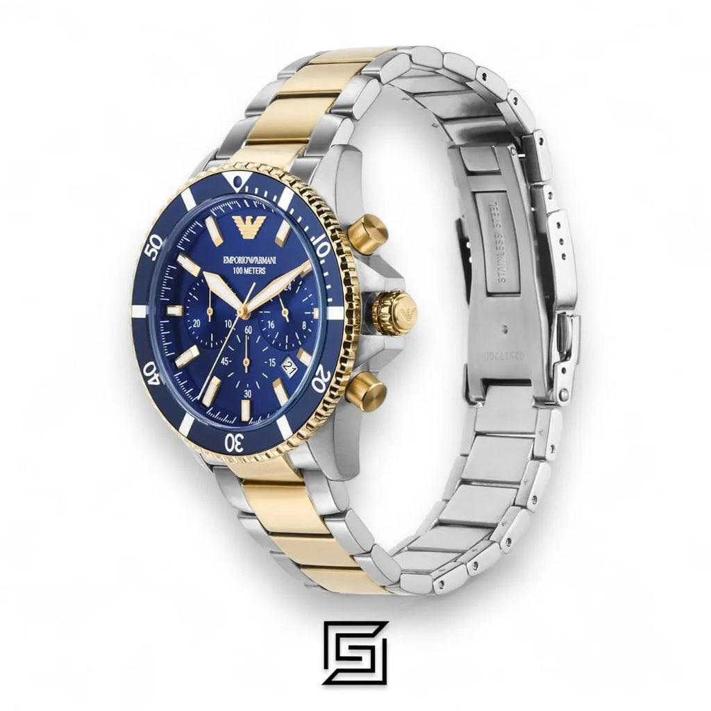 Men's Wrist Watches AR11362 Analog 2T SILVER GOLD Stainless Steel Quartz Round manual