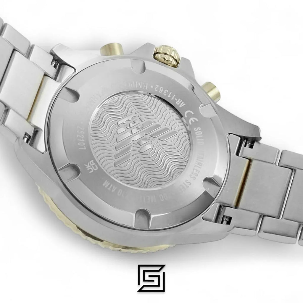 Men's Wrist Watches AR11362 Analog 2T SILVER GOLD Stainless Steel Quartz Round manual