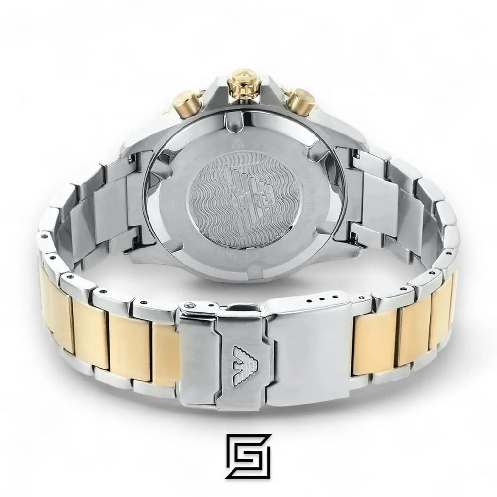 Men's Wrist Watches AR11362 Analog 2T SILVER GOLD Stainless Steel Quartz Round manual
