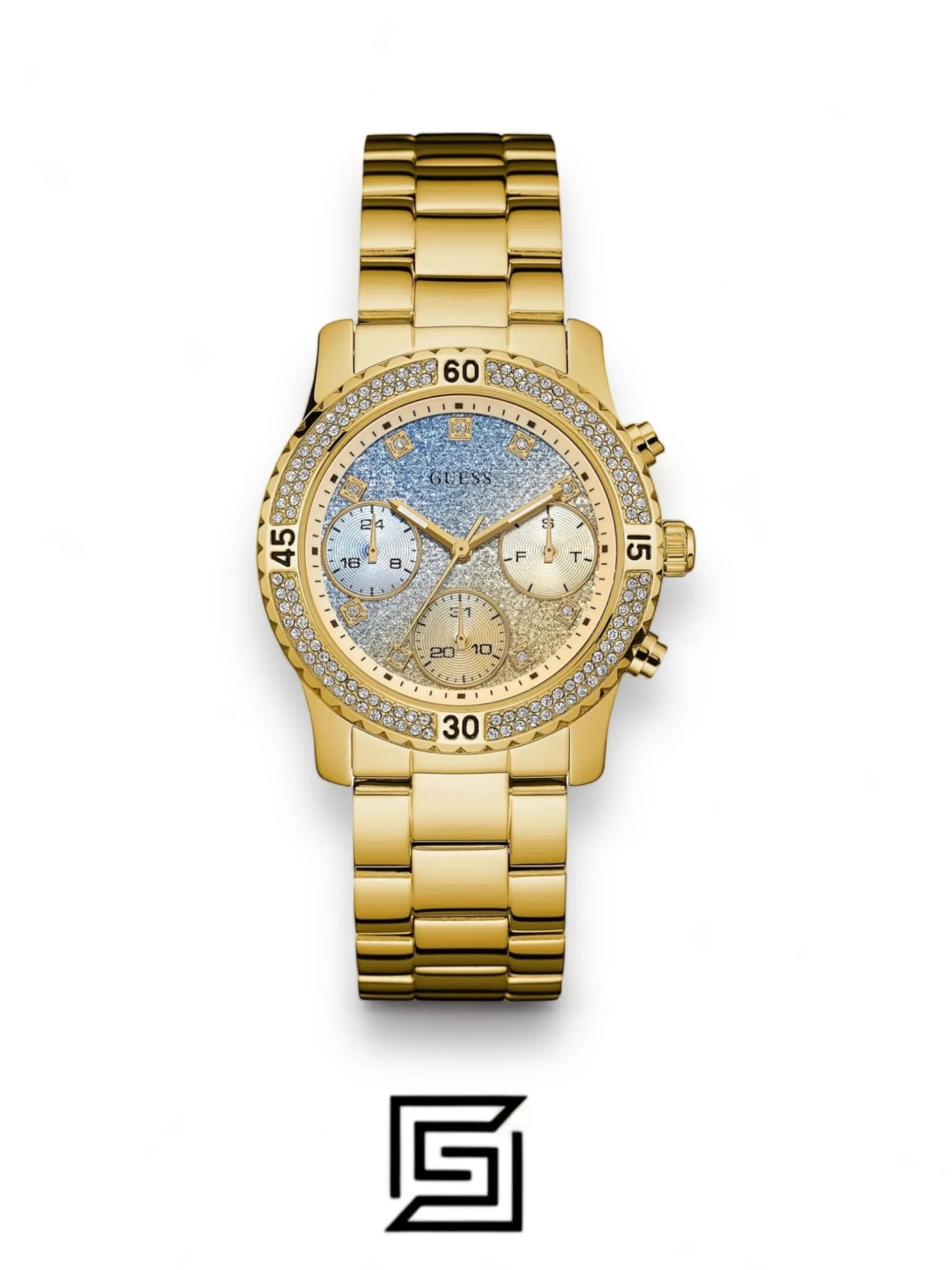 ساعة أنالوج نسائية من Guess مرصعة بالأحجار - W0774L2