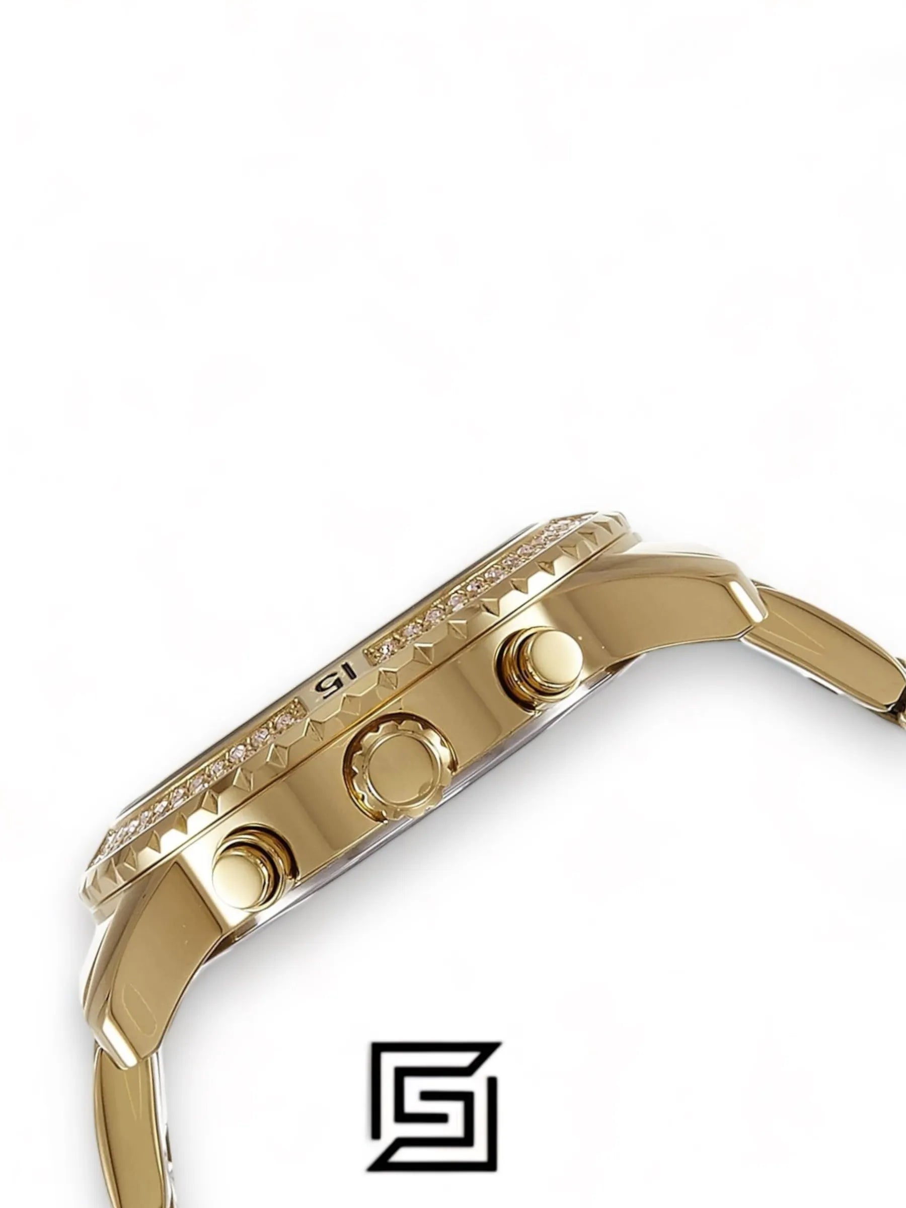 ساعة أنالوج نسائية من Guess مرصعة بالأحجار - W0774L2