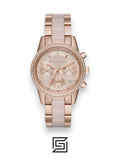 Michael Kors original-watches Ritz Women's Rose Gold Dial Stainless Steel Band Chronograph Watch - MK6307