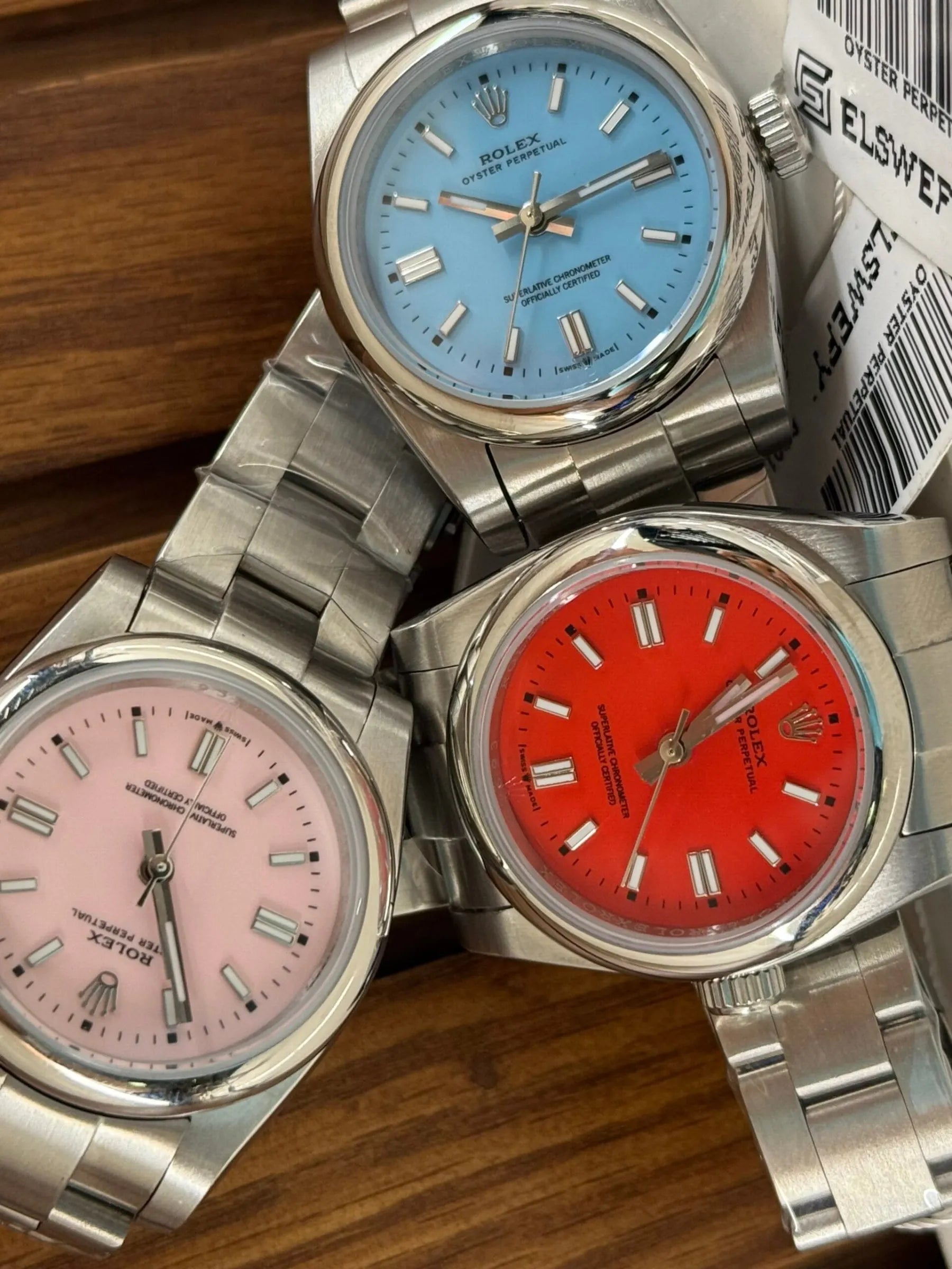 Rolex Oyster Perpetual Collection - Tiffany Blue / Pink / Red - Stainless Steel - Automatic