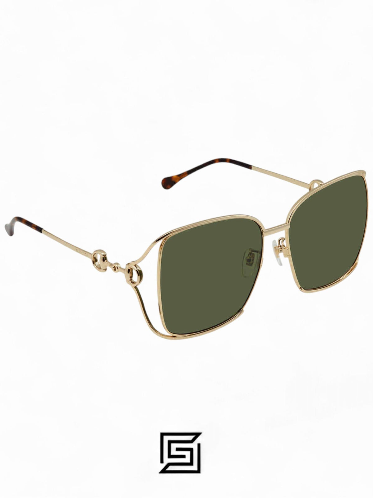 GG1020S 003 Gold Frame Olive Lenses