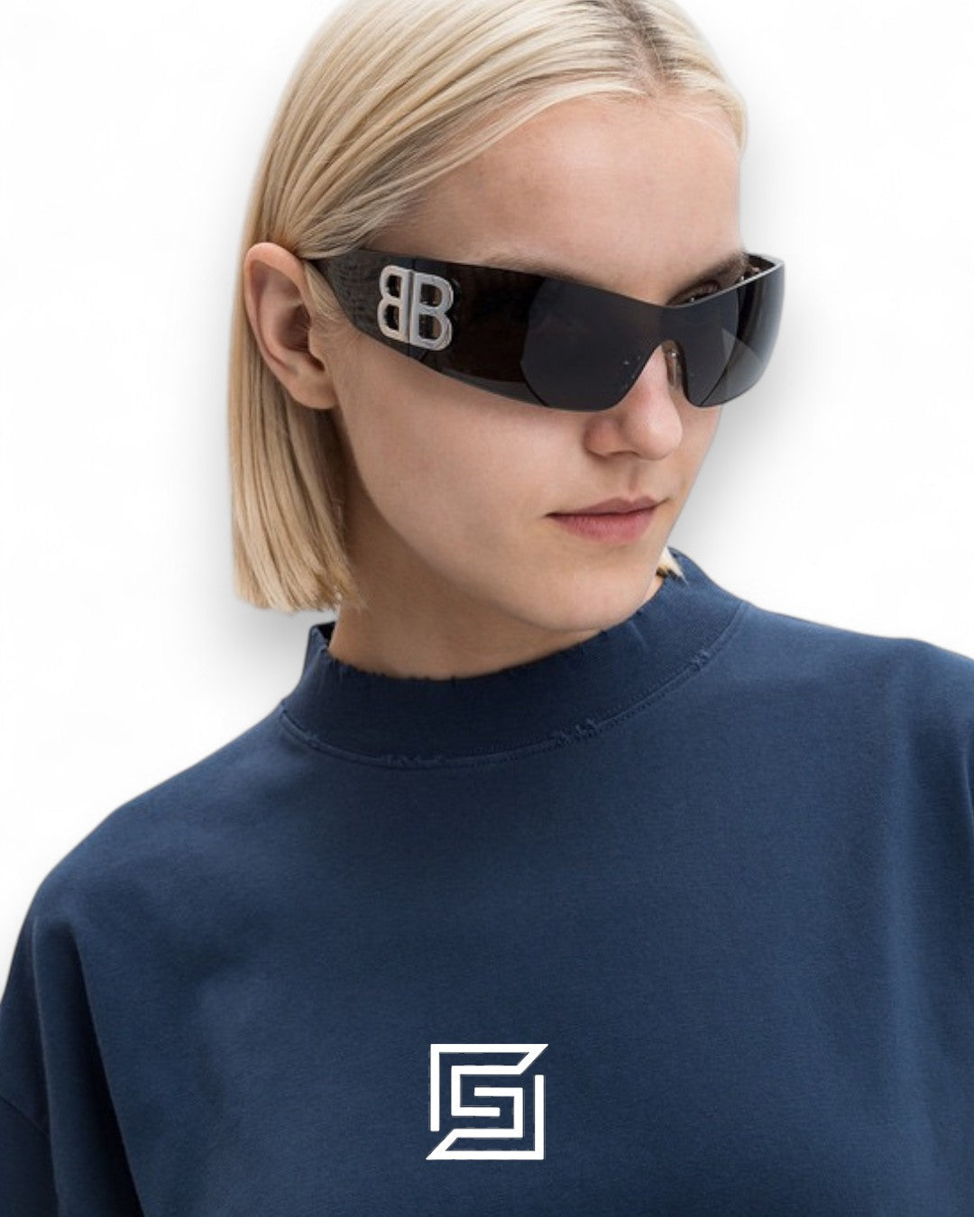 Balenciaga BB0359S Black Lenses Silver Logo