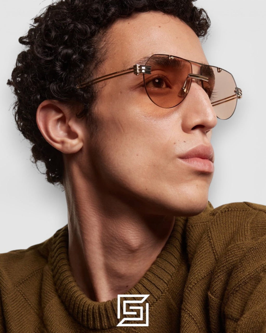 Bottega Veneta BV1342 004 Black Lenses and Silver x Gold Frame Luxury Aviator Sunglasses