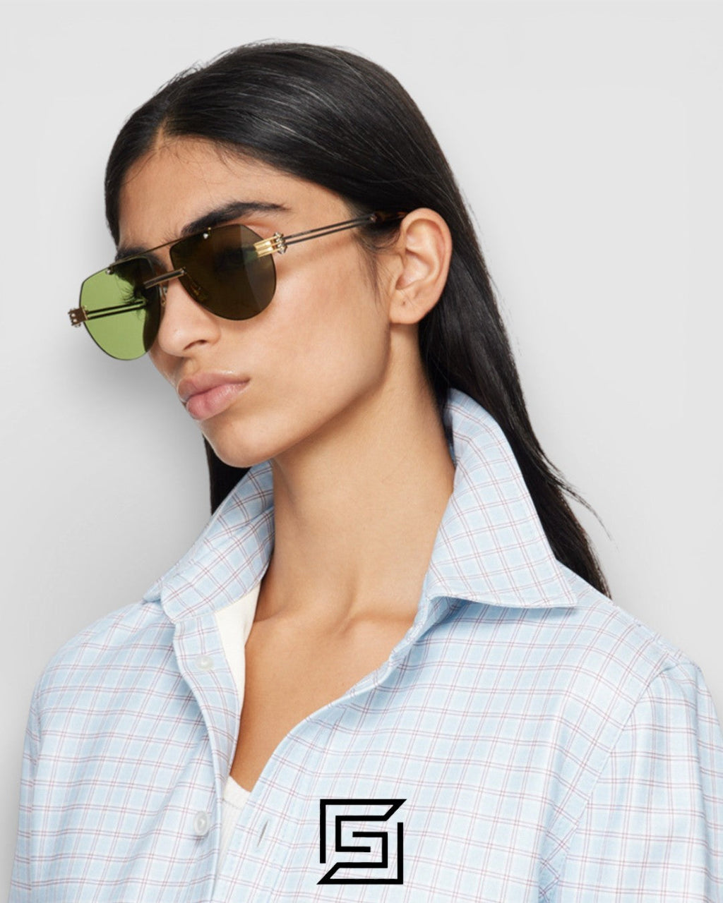 Bottega Veneta BV1342 004 Black Lenses and Silver x Gold Frame Luxury Aviator Sunglasses