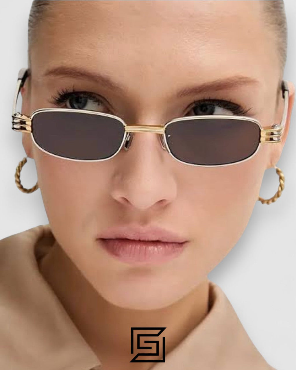 Bottega Veneta BV1381S عدسات سوداء إطار Gunmetal