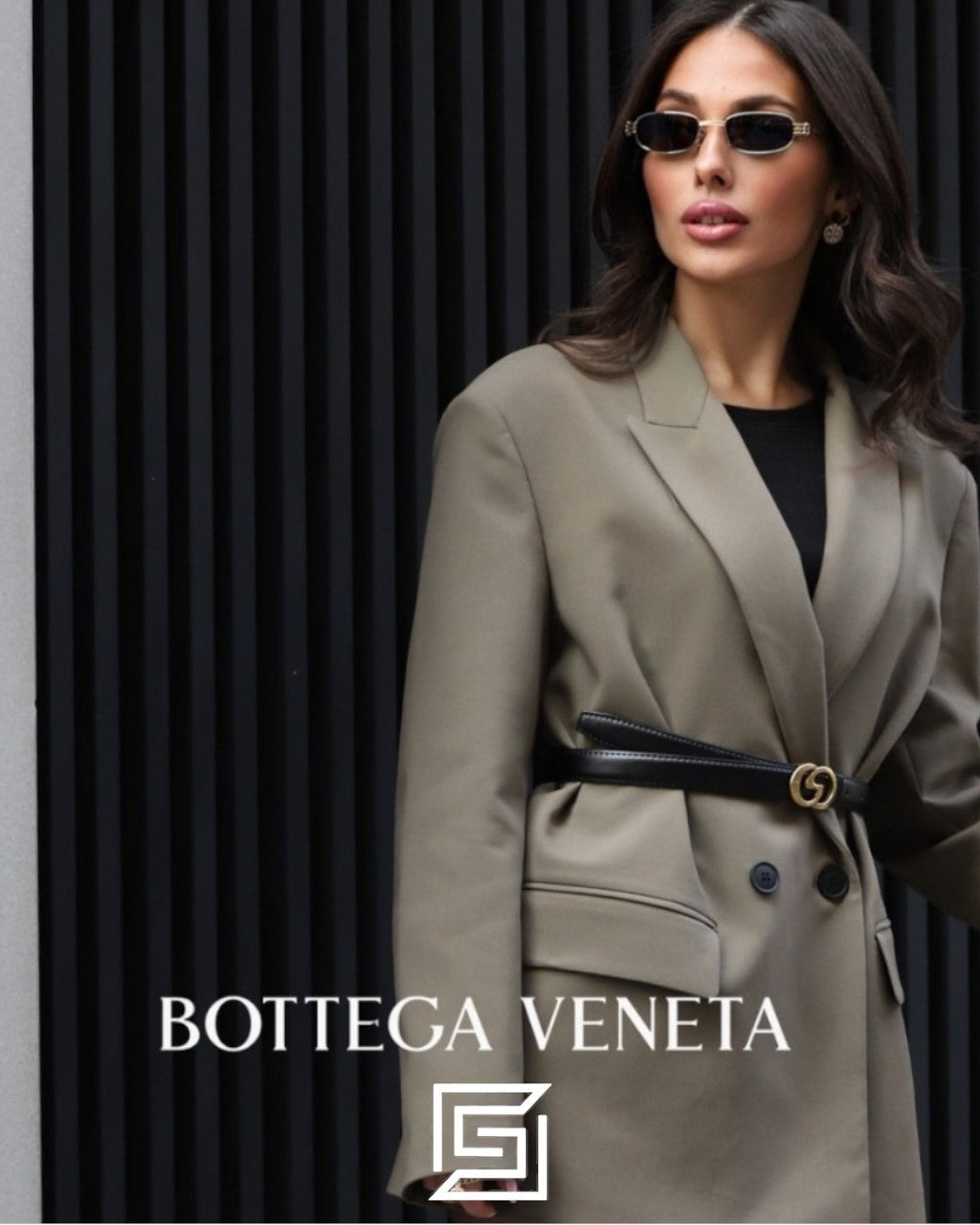 Bottega Veneta BV1381S Brown Lenses Gold Frame