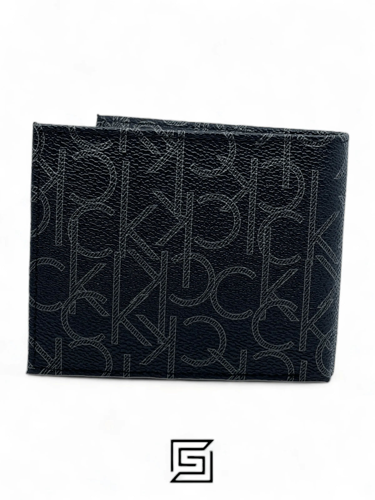 leather CK SINGLE WALLET CK LOGO PRINT PATTIERN /BLACK