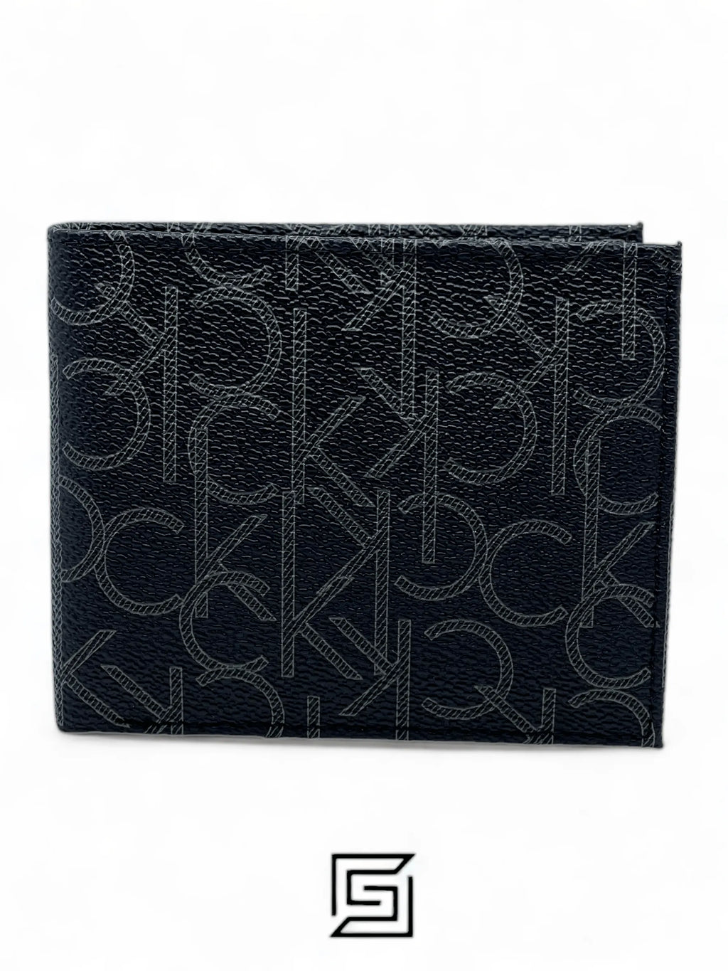 leather CK SINGLE WALLET CK LOGO PRINT PATTIERN /BLACK
