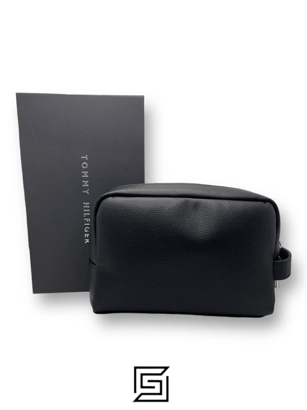 Tommy Hilfiger leather Tommy Handbag BOX Tommy METAL LOGO on TOP HARD PATTIERN/BLACK
