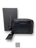 Tommy Hilfiger leather Tommy Handbag BOX Tommy METAL LOGO on TOP HARD PATTIERN/BLACK