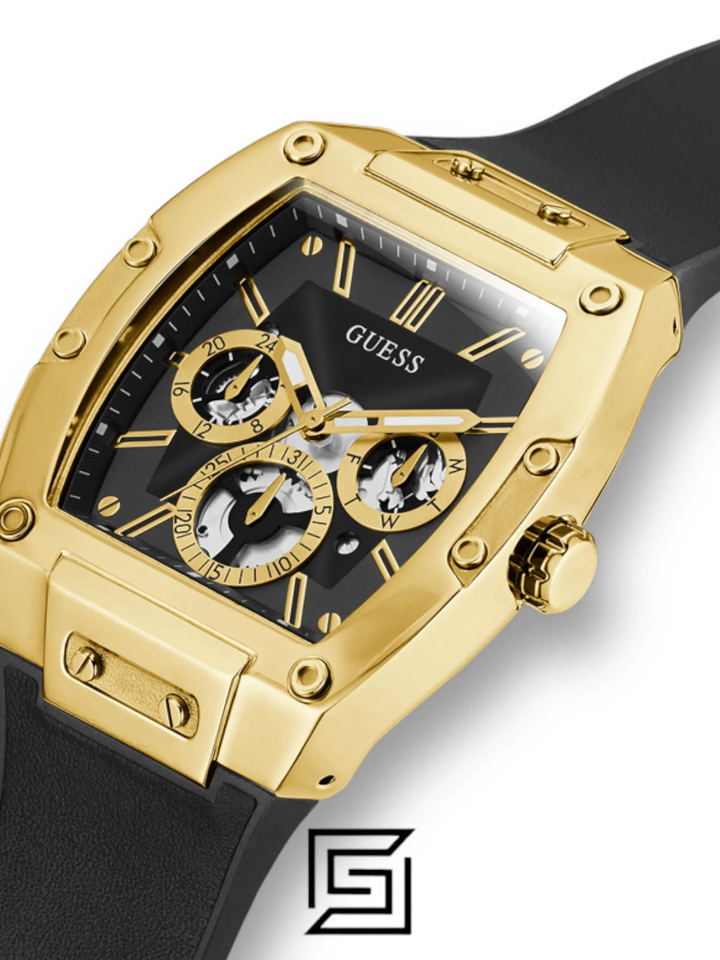 watches GUESS Men's Trend Casual Tonneau Diamond 43mm Watch GW0202G1