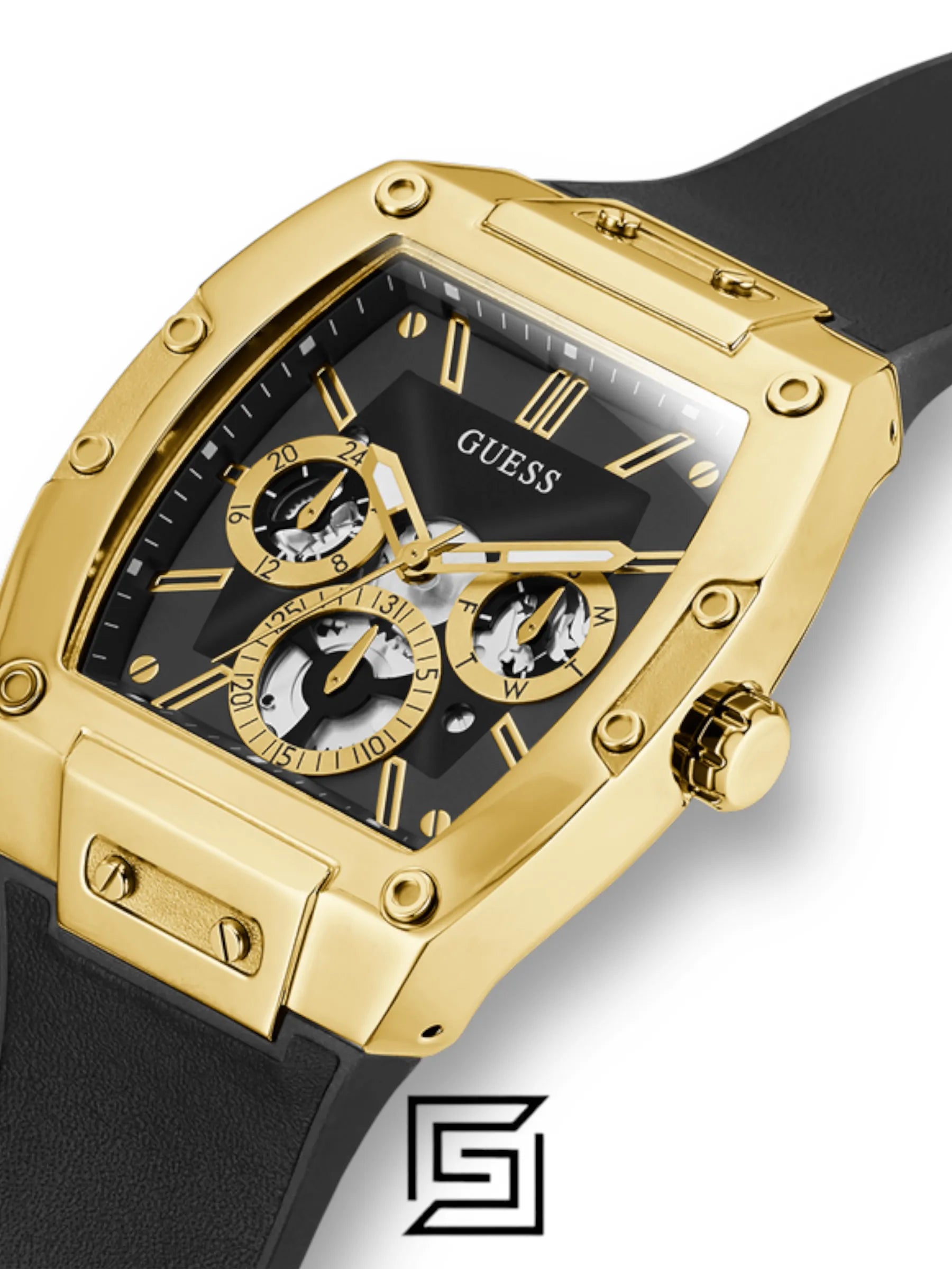 watches GUESS Men's Trend Casual Tonneau Diamond 43mm Watch GW0202G1