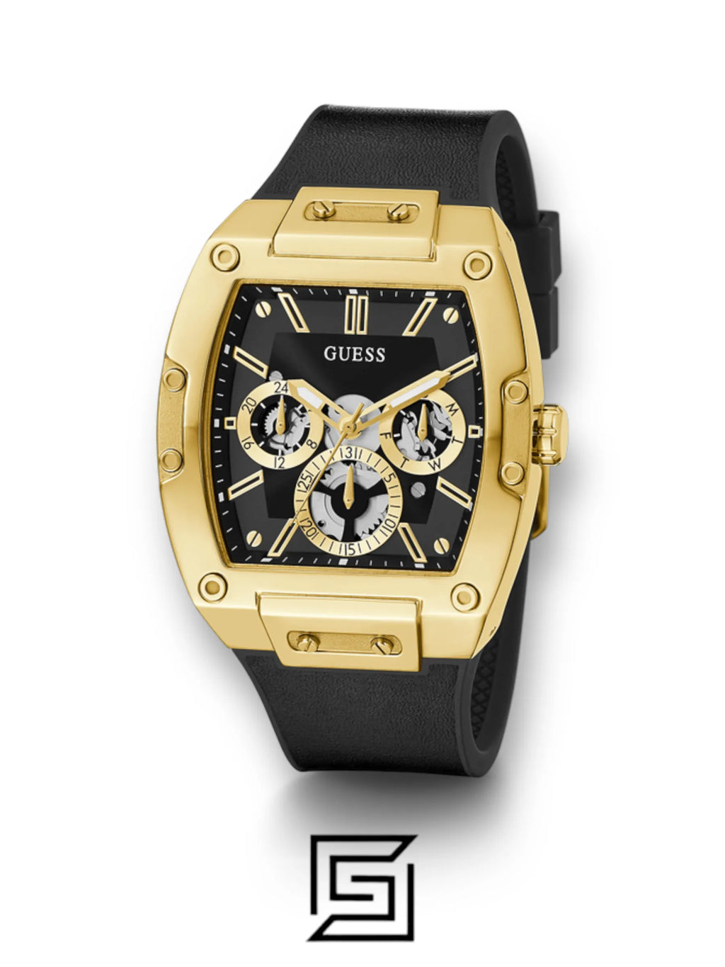 watches GUESS Men's Trend Casual Tonneau Diamond 43mm Watch GW0202G1