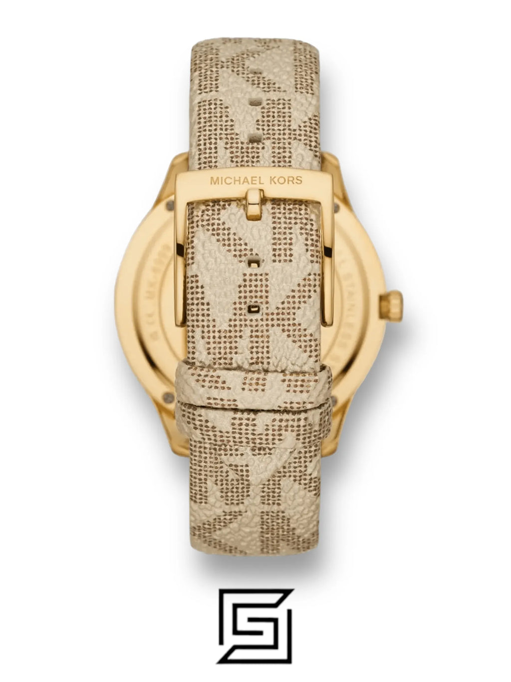 original-watches Michael Kors Women's Runway Stainless Steel Quartz Watch with PVC Strap, Gold, 20 (Model: MK6999)