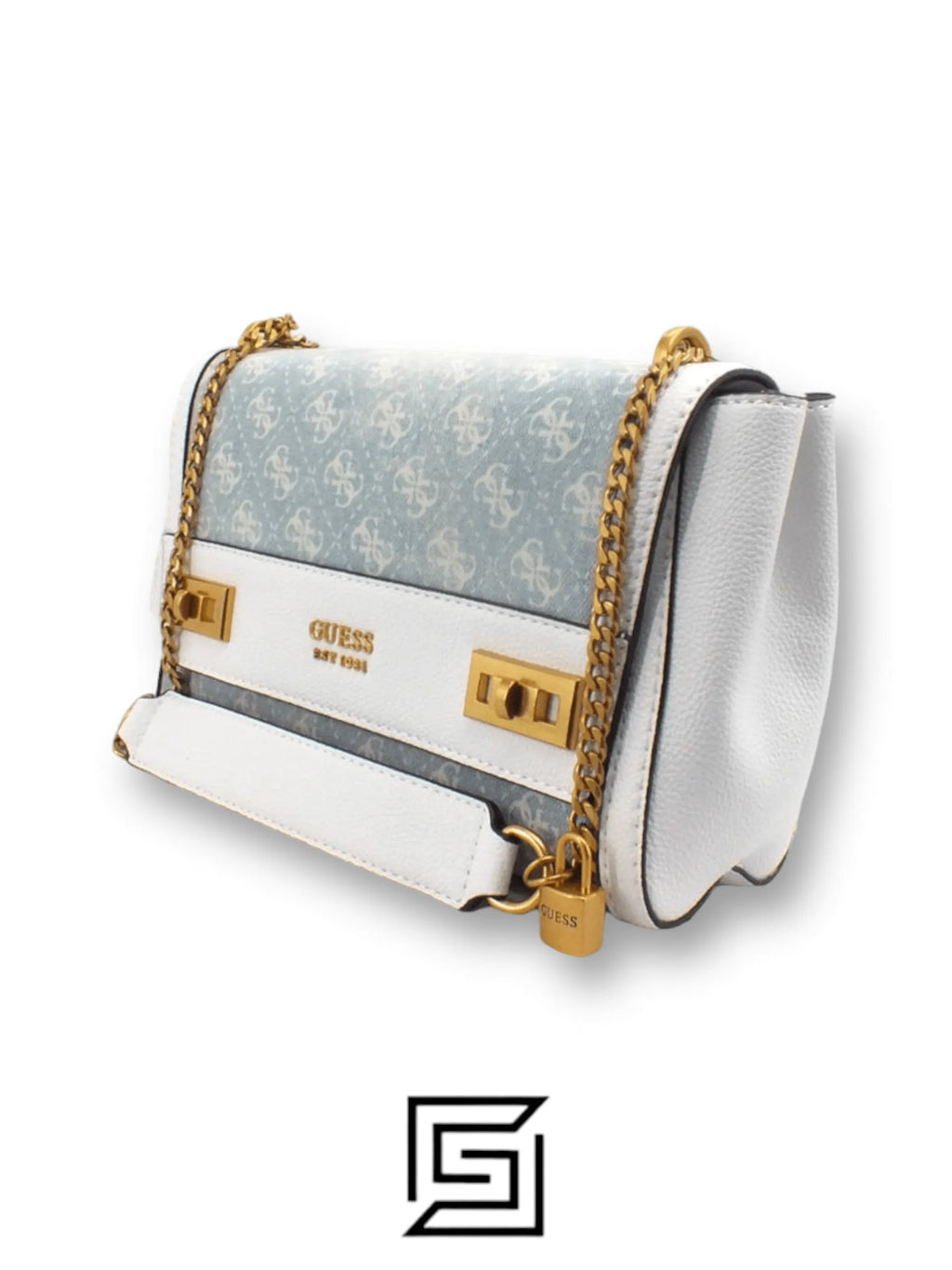 leather GUESS Borsa Tracolla Katy Azzurro Denim Logo DA787019