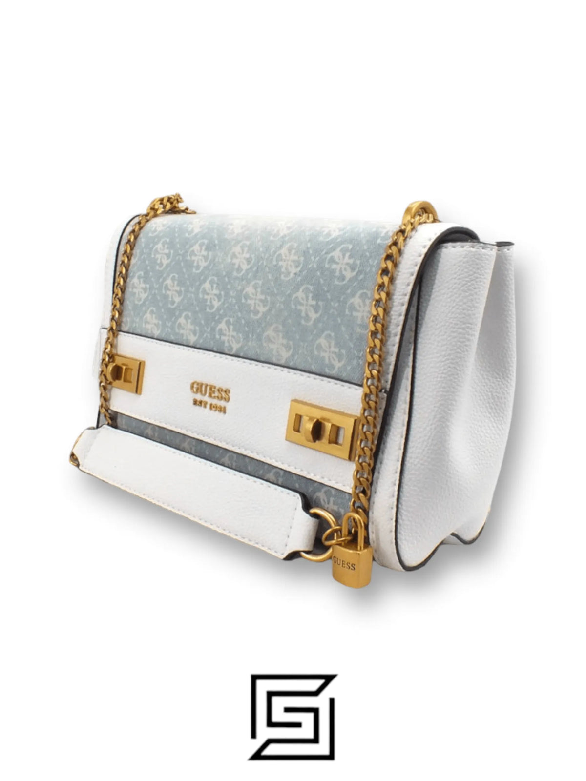 leather GUESS Borsa Tracolla Katy Azzurro Denim Logo DA787019