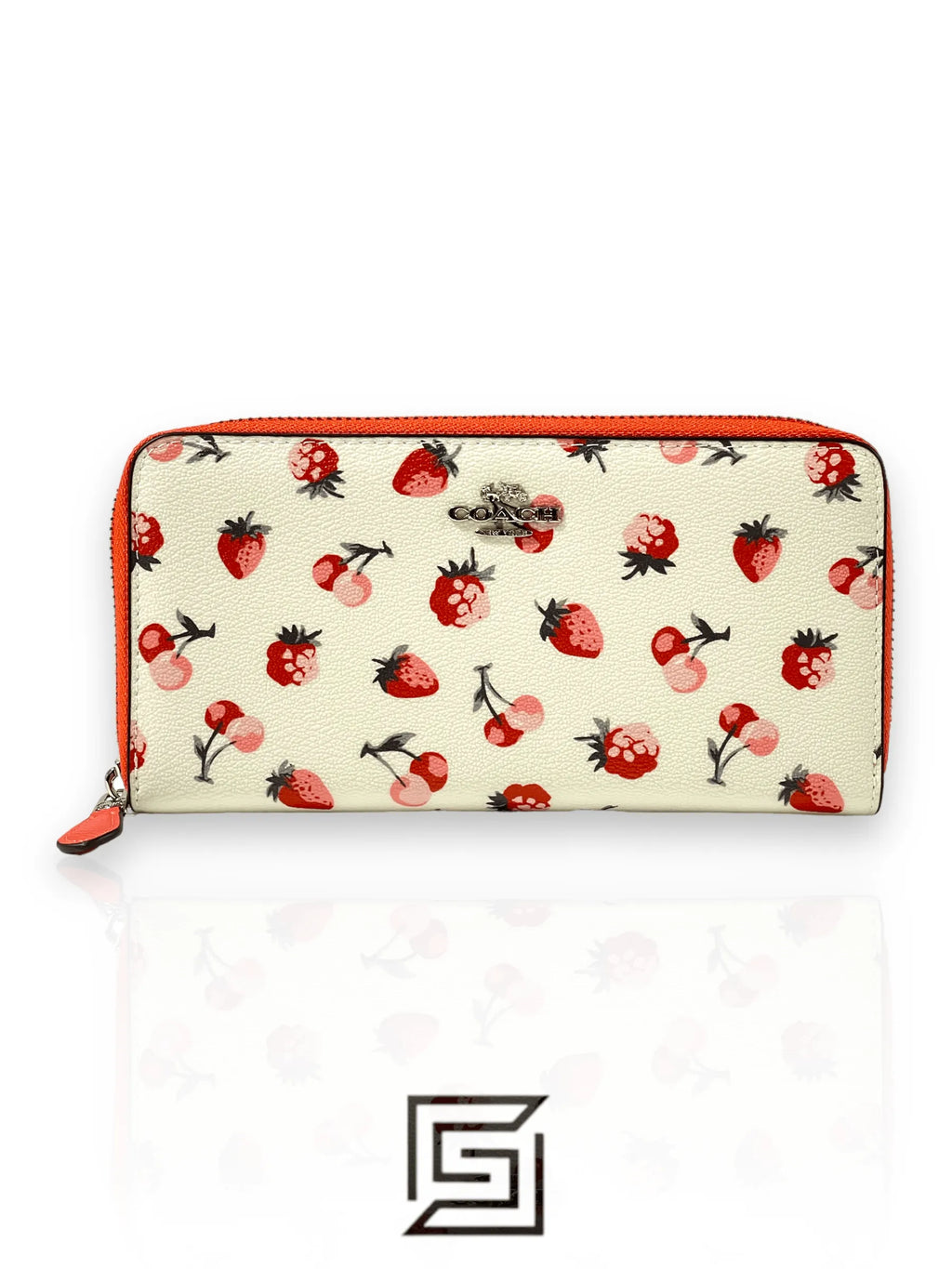 ACCORDION WALLET WITH FRUIT PRINT COACH SILVER/CHALK MULTI F23498