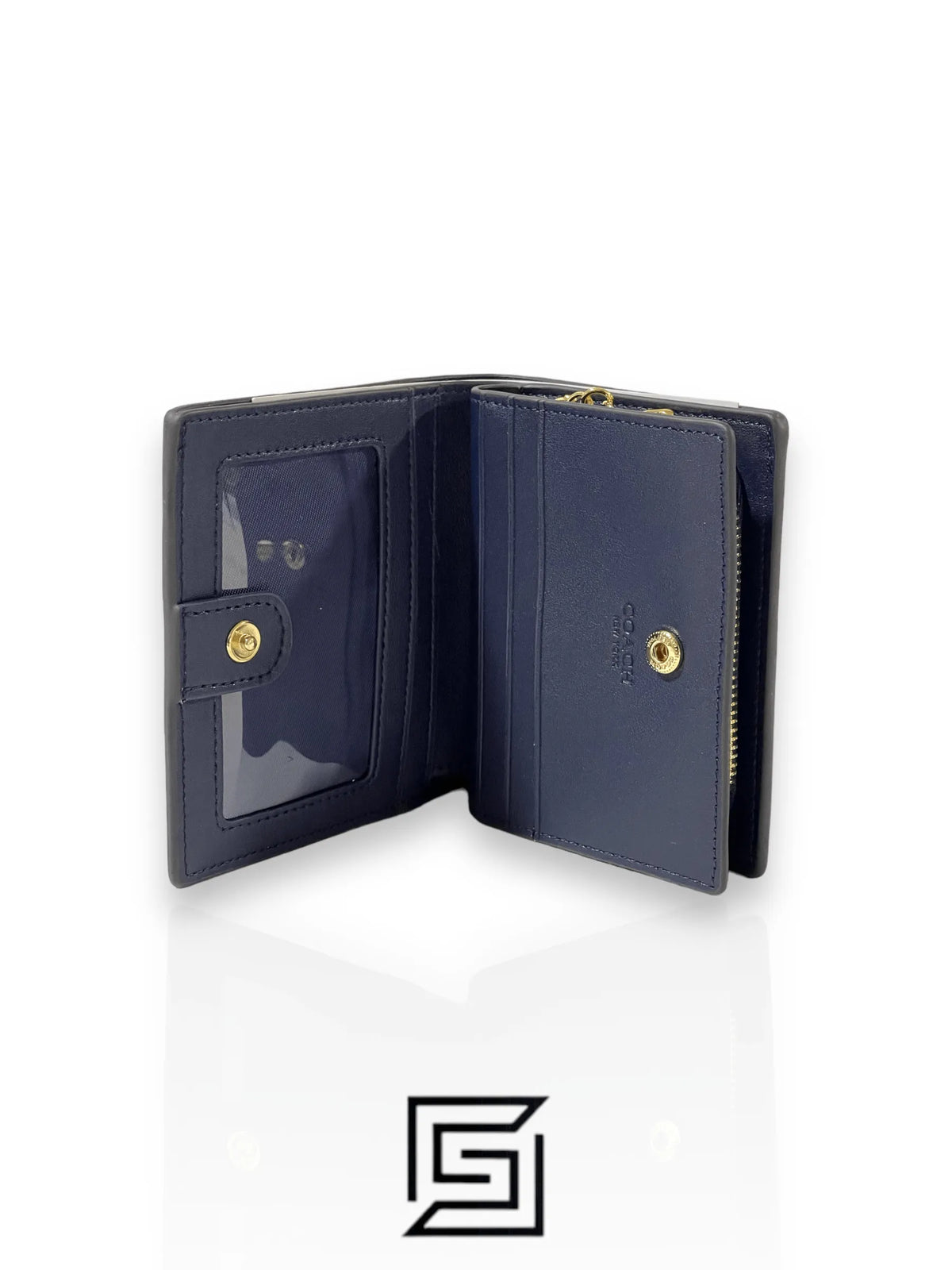 Snap Wallet With Horse And Carriage Dot Print Grey C4104