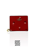 Coach Snap Wallet With Heart Floral Print Red Style No. C2868