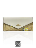 Slim Envelope Wallet In Signature Canvas With Daisy Print C3721