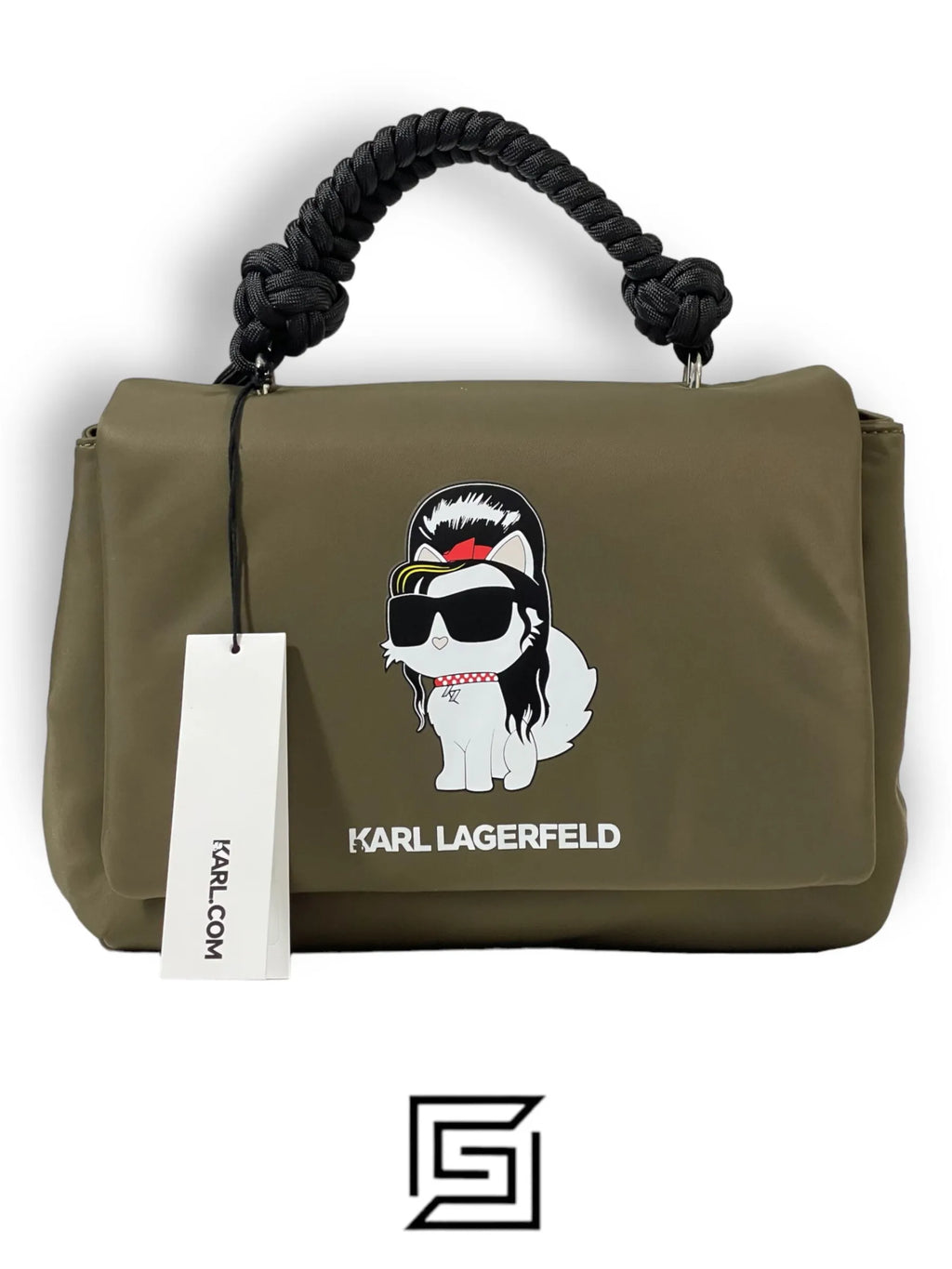 leather KARL LAGERFELD Torebka 230W3056 OLIVE