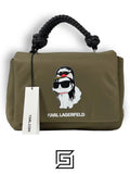 leather KARL LAGERFELD Torebka 230W3056 OLIVE