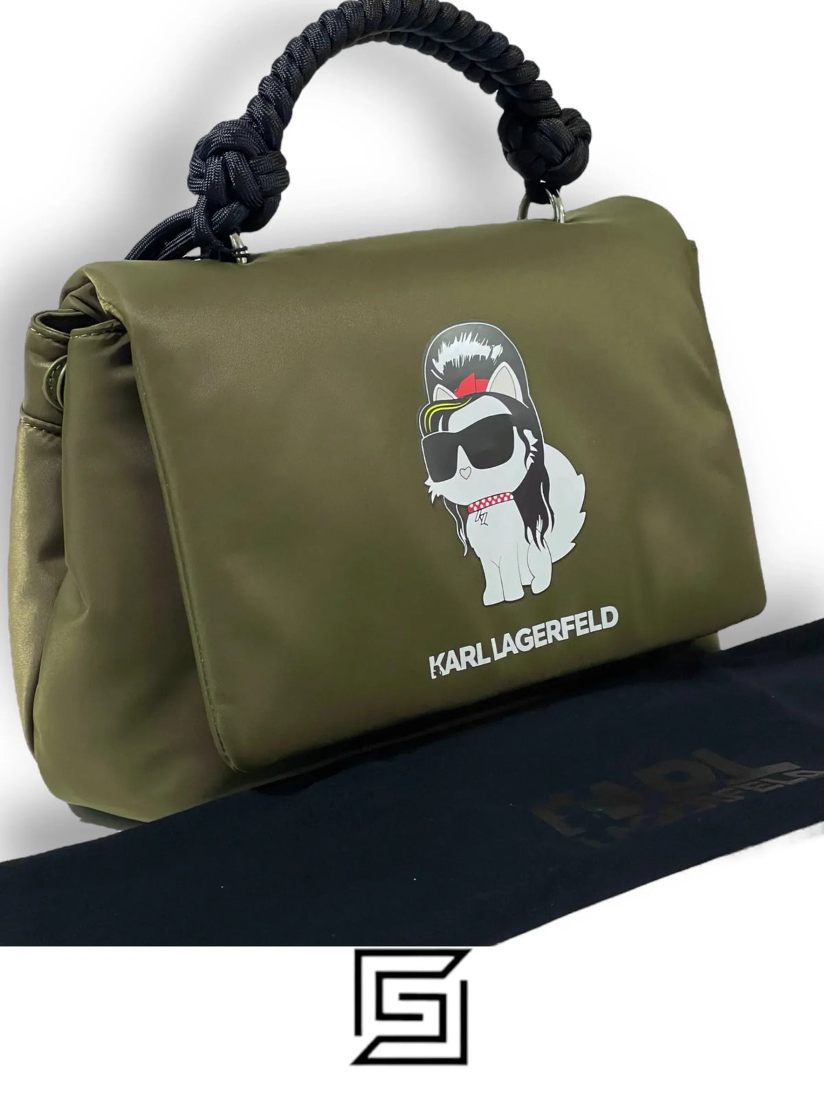 leather KARL LAGERFELD Torebka 230W3056 OLIVE