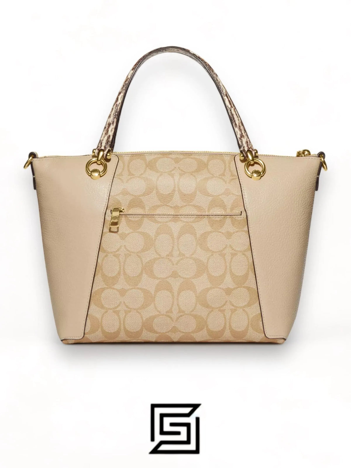 Coach leather Kacey Satchel In Colorblock Signature Canvas White C7261