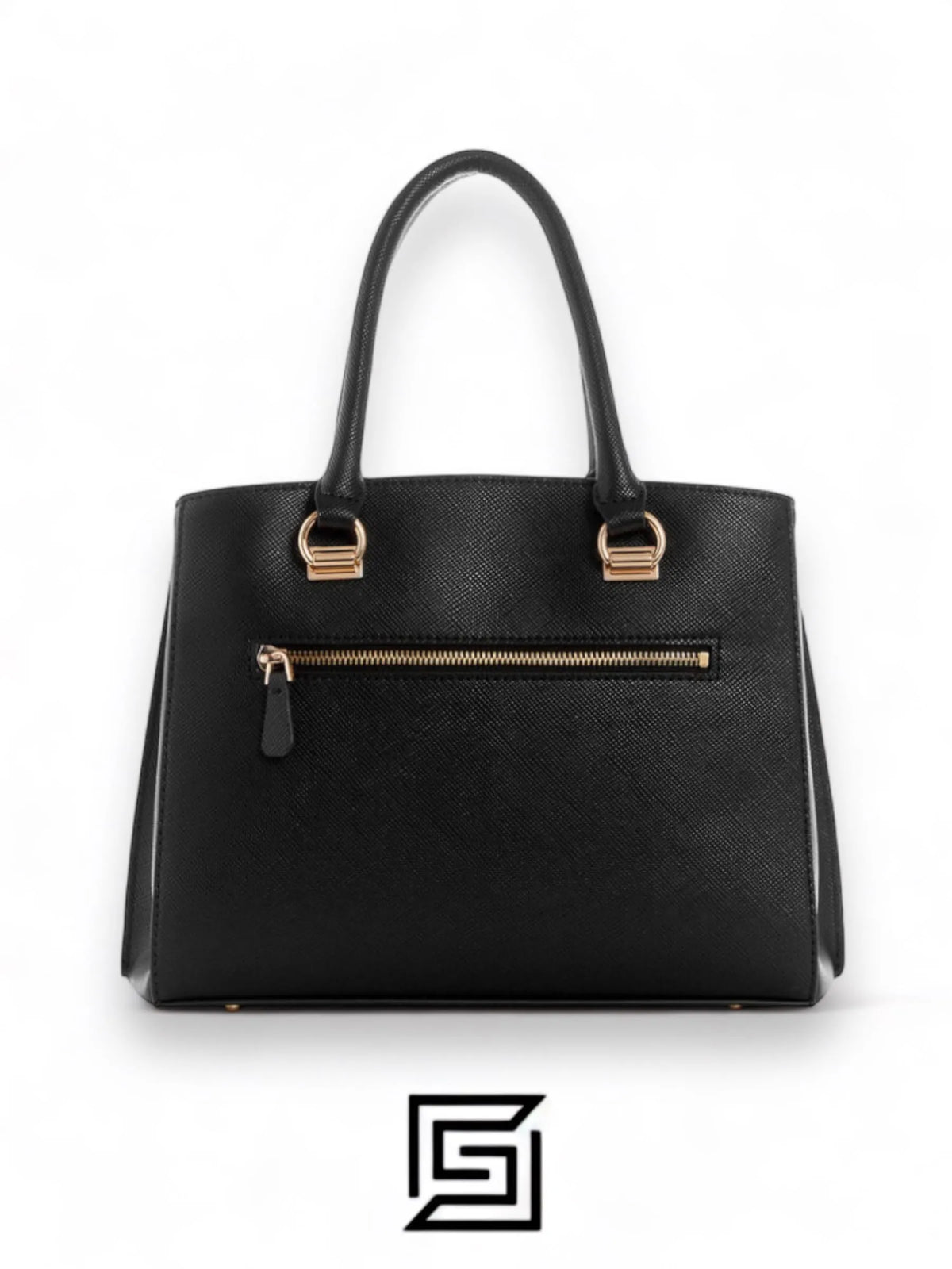 leather GUESS ALEXIE GIRLFRIEND SATCHEL BB841606 Gold acc - BLACK